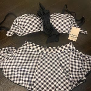 Unique Vintage black White gingham bikini swimsuit Medium fits like small NWT